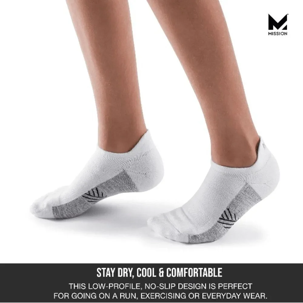 MISSION Unisex Performance Heel Tab, Medium, Black 2,  2-Packs Size L